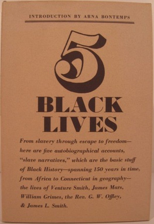 Item #15185 FIVE BLACK LIVES:. Arna Bontemps, ed.