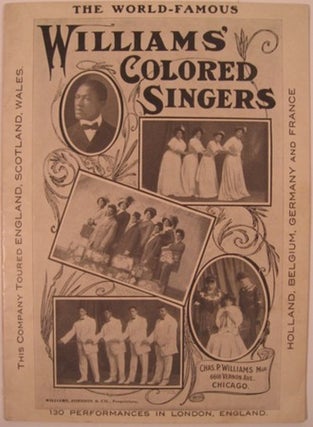 Item #15452 AMERICAN FOLK-SONGS AS SUNG BY WILLIAMS' COLORED SINGERS. Williams' Colored Singers