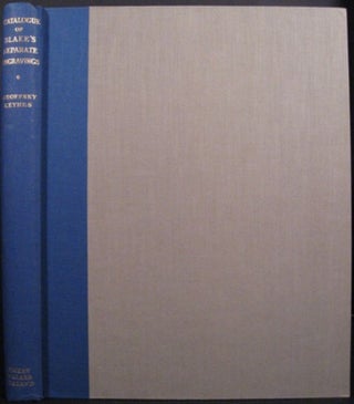 Item #19073 ENGRAVINGS BY WILLIAM BLAKE: THE SEPARATE PLATES: A CATALOGUE RAISONNEE. Geoffrey...