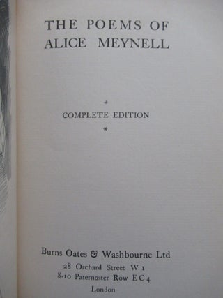 THE POEMS OF ALICE MEYNELL.