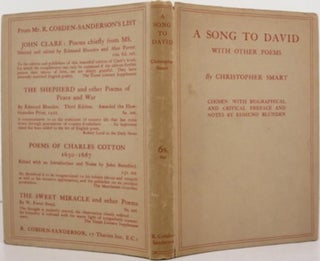 Item #20599 A SONG TO DAVID, WITH OTHER POEMS. Edmund Blunden, ed., Christopher Smart