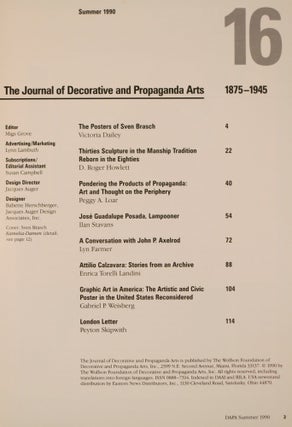 THE JOURNAL OF DECORATIVE AND PROPAGANDA ARTS: Vol. 16.