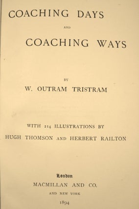 COACHING DAYS AND COACHING WAYS.