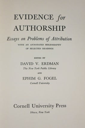 EVIDENCE FOR SCHOLARSHIP, ESSAYS ON PROBLEMS OF ATTRIBUTION.