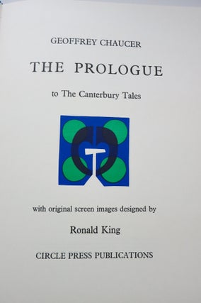 Item #22043 THE PROLOGUE TO THE CANTERBURY TALES. Ronald King, Geofftey Chaucer
