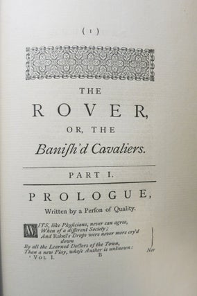 THE PLAYS, HISTORIES, AND NOVELS OF THE INGENIOUS MRS. APHRA BEHN.