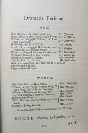 THE PLAYS, HISTORIES, AND NOVELS OF THE INGENIOUS MRS. APHRA BEHN.