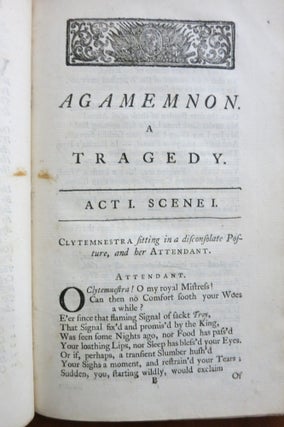 AGAMEMNON. A TRAGEDY. ACTED AT THE THEATRE-ROYAL IN DRURY-LANE, BY HIS MAJESTY'S SERVANTS.
