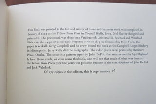 THE YELLOW BARN PRESS. A HISTORY AND BIBLIOGRAPHY.