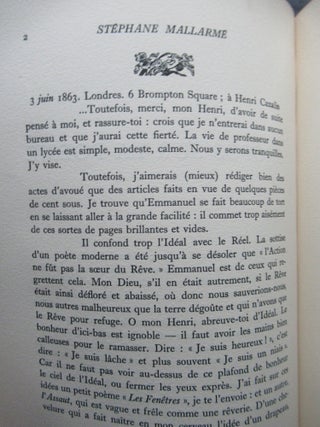 PROPOS SUR LA POESIE recueillis dans correspondance et presentes par Henri Monodor.