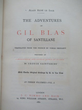 THE ADVENTURES OF GIL BLAS OF SANTILLANE.