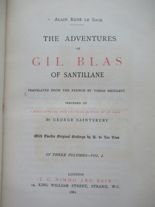 THE ADVENTURES OF GIL BLAS OF SANTILLANE.