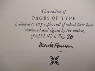 PAGES OF TYPE: A Story of Making, An Adventure in Printing, A Bibliography and An Account of the Processes Involved.