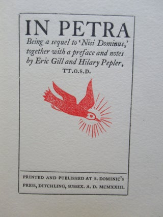Item #22807 IN PETRA. Being a sequel to 'Nisi Dominus,' together with a preface and notes by eric...