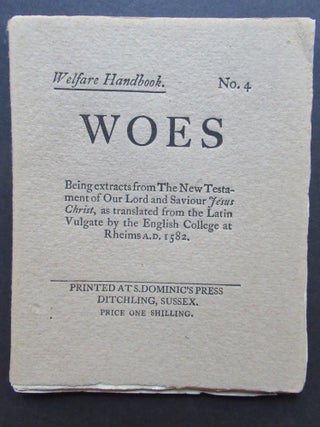 Item #22812 WOES. Being extracts from The New Testament. Welfare Handbook. No. 4