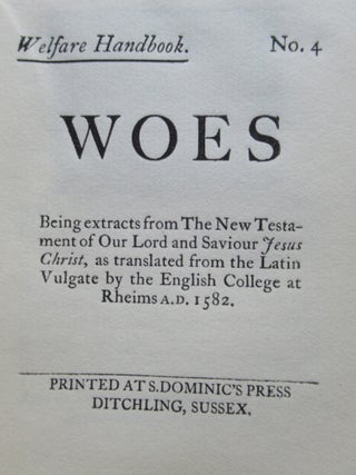 WOES. Being extracts from The New Testament...