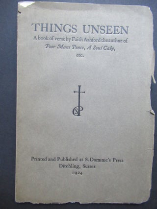 THINGS UNSEEN, A book of verse.