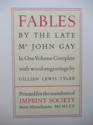 FABLES BY THE LATE JOHN GAY.