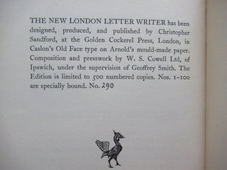 THE NEW LONDON LETTER WRITER, CONTAINING THE COMPLEAT ART OF CORRESPONDING WITH EASE, ELEGANCE, AND PERSPICUITY AS IS NOW PRACTICED BY ALL PERSONS OF RESTECTABILITY.
