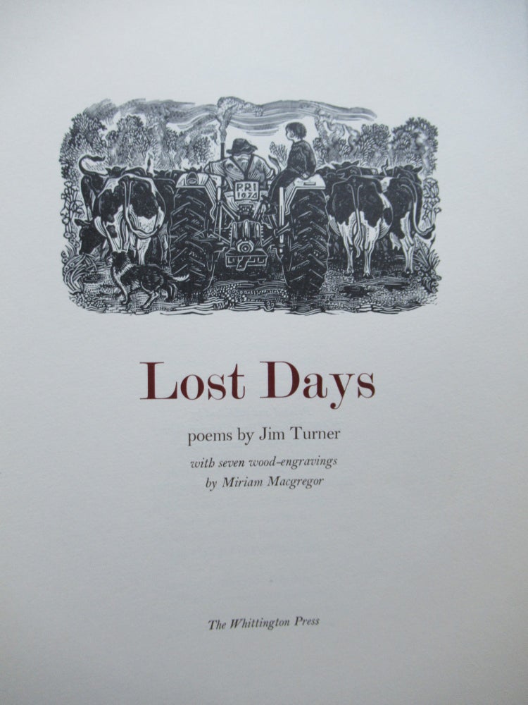 Item #23027 LOST DAYS. Poems of the Cotswolds. Jim Turner.