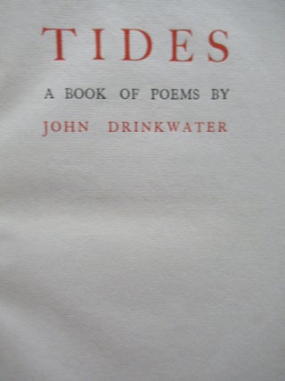 TIDES, A BOOK OF POEMS.