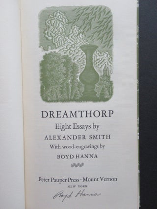 Item #23206 DREAMTHORP. Eight Essays. Alexander Smith