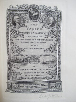 Item #23297 THE VARICK COURT OF INQUIRY TO INVESTIGATE THE IMPLICATION OF COLONEL VARICK...