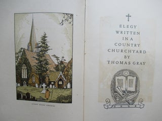 Item #23298 ELEGY WRITTEN IN A COUNTRY CHURCHYARD [with] Critique and Comment: The Anthem of the...