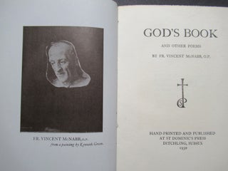 Item #23386 GOD'S BOOK AND OTHER POEMS. Fr. Vincent McNabb