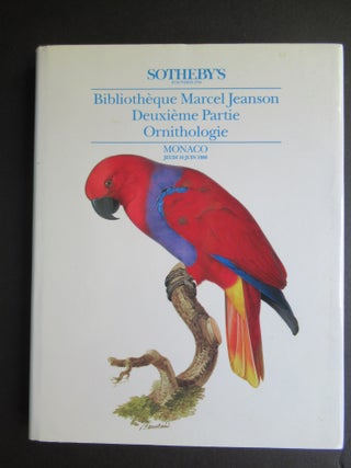 Item #23417 BIBLIOTHEQUE MARCEL JEANSON. Deuxieme Partie: Ornithology. Marcel Jeanson