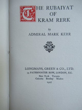 THE RUBAIYAT OF KRAM RERK.