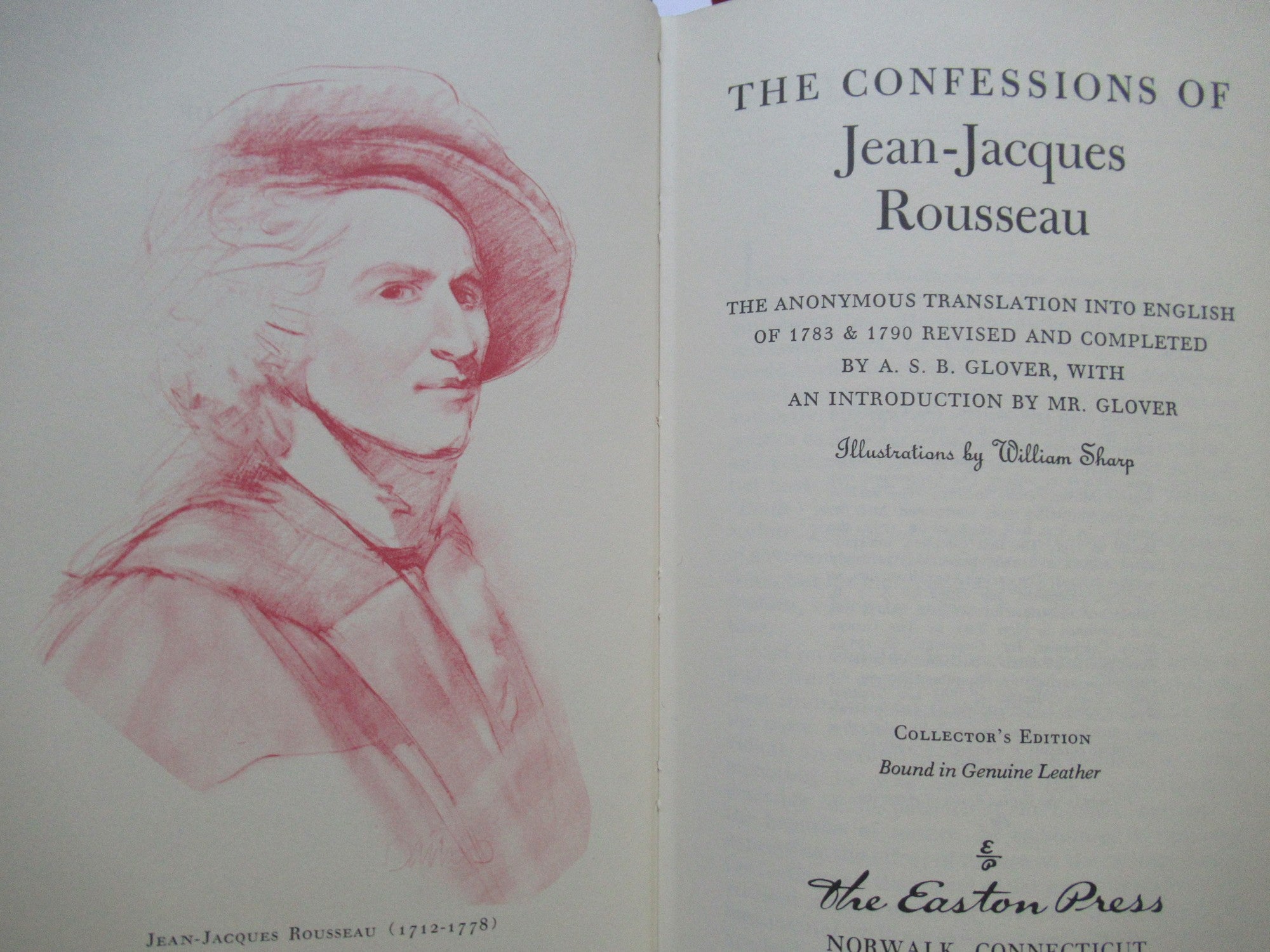 The Confessions Of Jean Jacques Rousseau Jean Jacques Rousseau Collectors Edition