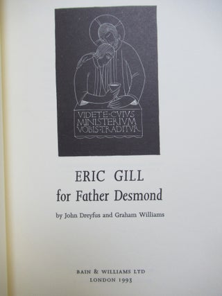 ERIC GILL FOR FATHER DESMOND.