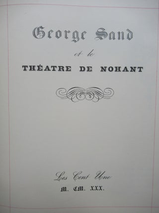 GEORGE SAND ET LE THEATRE DE NOHANT.