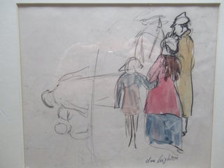 Item #23677 Original Charcoal and Watercolor Sketch. Clare Leighton
