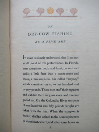 ON DRY-COW FISHING AS A FINE ART (with) PROGRESSIVE LAYOUTS FOR ON DRY-COW FISHING.