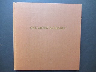 ONE GREEK ALPHABET, A Poem Sequence.