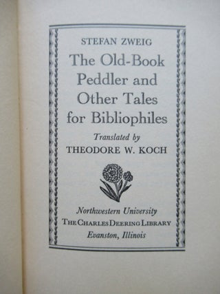 THE OLD-BOOK PEDDLER AND OTHER TALES FOR BIBLIOPHILES.