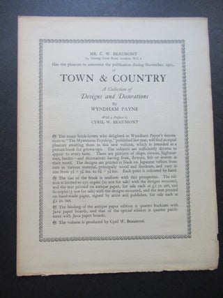 TOWN & COUNTRY, A Collection of Designs and Decorations by Wyndham Payne.