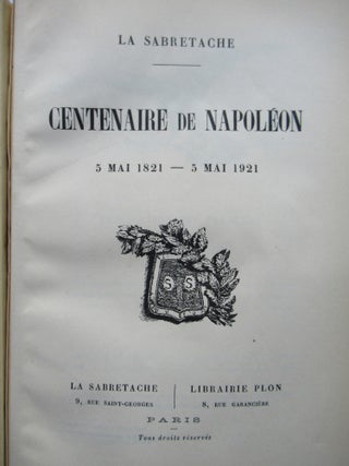 CENTENAIRE DE NAPOLEON 5 Mai 1821 - 5 Mai 1921.