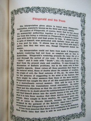 SUFI INTERPRETATIONS OF THE QUATRAINS OF OMAR KHAYYAM AND FITZGERALD.