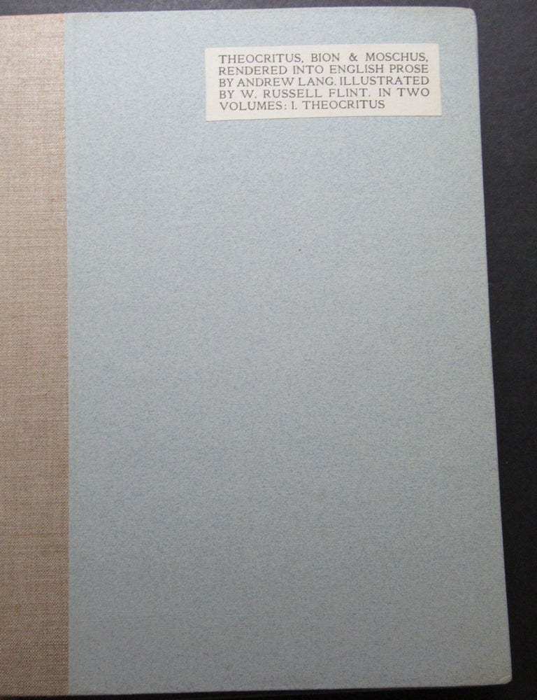 Item #24326 THE IDYLS OF THEOCRITUS BION & MOSCHUS, RENDERED INTO ENGLISH PROSE BY ANDREW LANG. Theocritus.