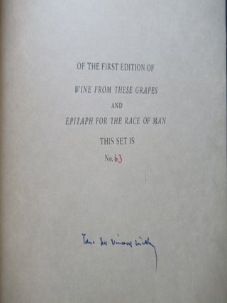 WINE FROM THESE GRAPES [with] EPITAPH FOR THE RACE OF MAN.