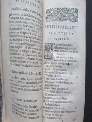AURELII PRIDENTII CLEMENTIS QUA EXTANT. Nicolaus Heinsius... Ex Vetustissimus Exemplaribus Recensit...