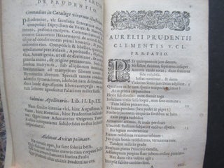 AURELII PRIDENTII CLEMENTIS QUA EXTANT. Nicolaus Heinsius... Ex Vetustissimus Exemplaribus Recensit...