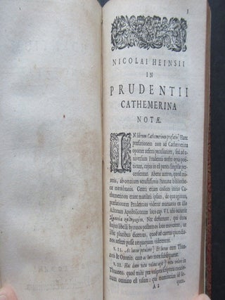 AURELII PRIDENTII CLEMENTIS QUA EXTANT. Nicolaus Heinsius... Ex Vetustissimus Exemplaribus Recensit...