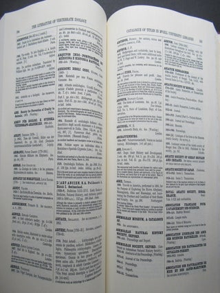 AN INTRODUCTION TO THE LITERATURE OF VERTEBRATE ZOOLOGY. Based Chiefly on the Titles in the Blacker Library of Zoology... McGill University, Montreal.
