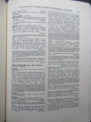 AN INTRODUCTION TO THE LITERATURE OF VERTEBRATE ZOOLOGY. Based Chiefly on the Titles in the Blacker Library of Zoology... McGill University, Montreal.