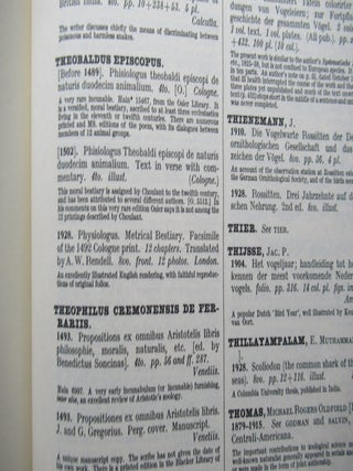 AN INTRODUCTION TO THE LITERATURE OF VERTEBRATE ZOOLOGY. Based Chiefly on the Titles in the Blacker Library of Zoology... McGill University, Montreal.