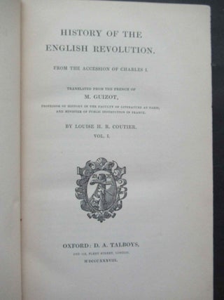 HISTORY OF THE ENGLISH REVOLUTION. From the Accession of Charles I.